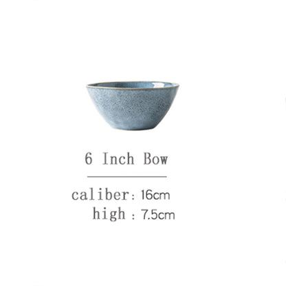 Japanese Style Ceramic Flat Plate Salad Plate Steak Plate - Walfos® Kitchenware