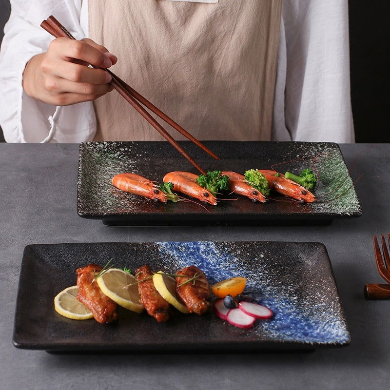 Japanese Style Ceramic Plate Rectangular Sushi Plate Plate Dish Household Hotel Tableware - Walfos® Kitchenware