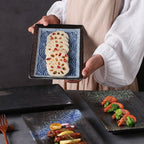 Japanese Style Ceramic Plate Rectangular Sushi Plate Plate Dish Household Hotel Tableware - Walfos® Kitchenware