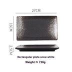 Japanese Style Ceramic Plate Rectangular Sushi Plate Plate Dish Household Hotel Tableware - Walfos® Kitchenware