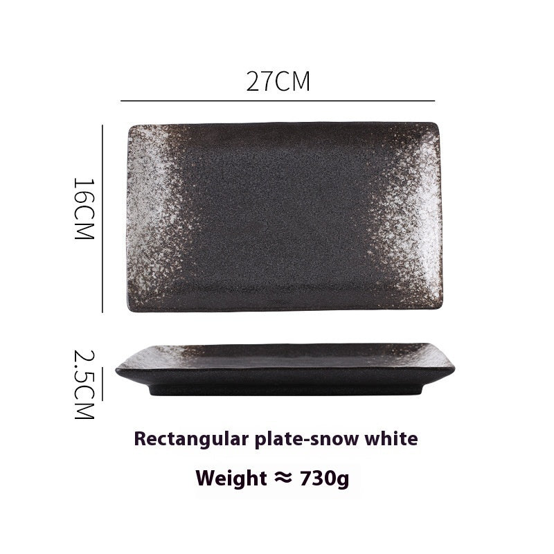 Japanese Style Ceramic Plate Rectangular Sushi Plate Plate Dish Household Hotel Tableware - Walfos® Kitchenware