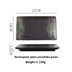 Japanese Style Ceramic Plate Rectangular Sushi Plate Plate Dish Household Hotel Tableware - Walfos® Kitchenware