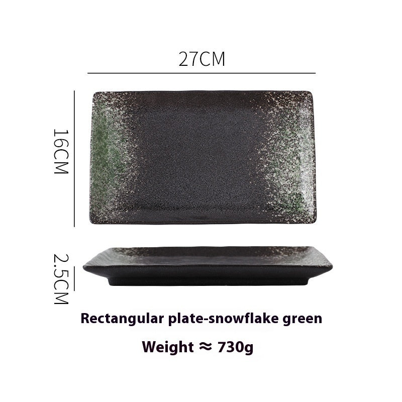 Japanese Style Ceramic Plate Rectangular Sushi Plate Plate Dish Household Hotel Tableware - Walfos® Kitchenware