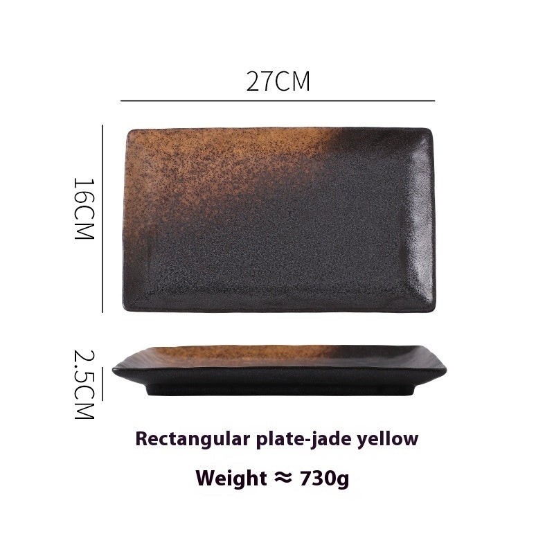 Japanese Style Ceramic Plate Rectangular Sushi Plate Plate Dish Household Hotel Tableware - Walfos® Kitchenware