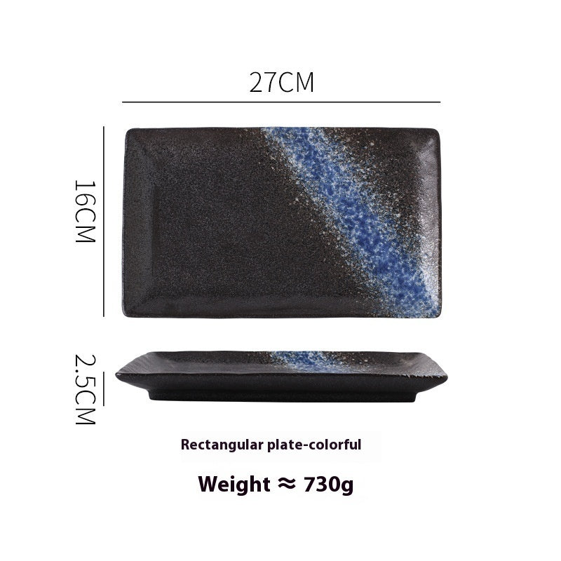 Japanese Style Ceramic Plate Rectangular Sushi Plate Plate Dish Household Hotel Tableware - Walfos® Kitchenware