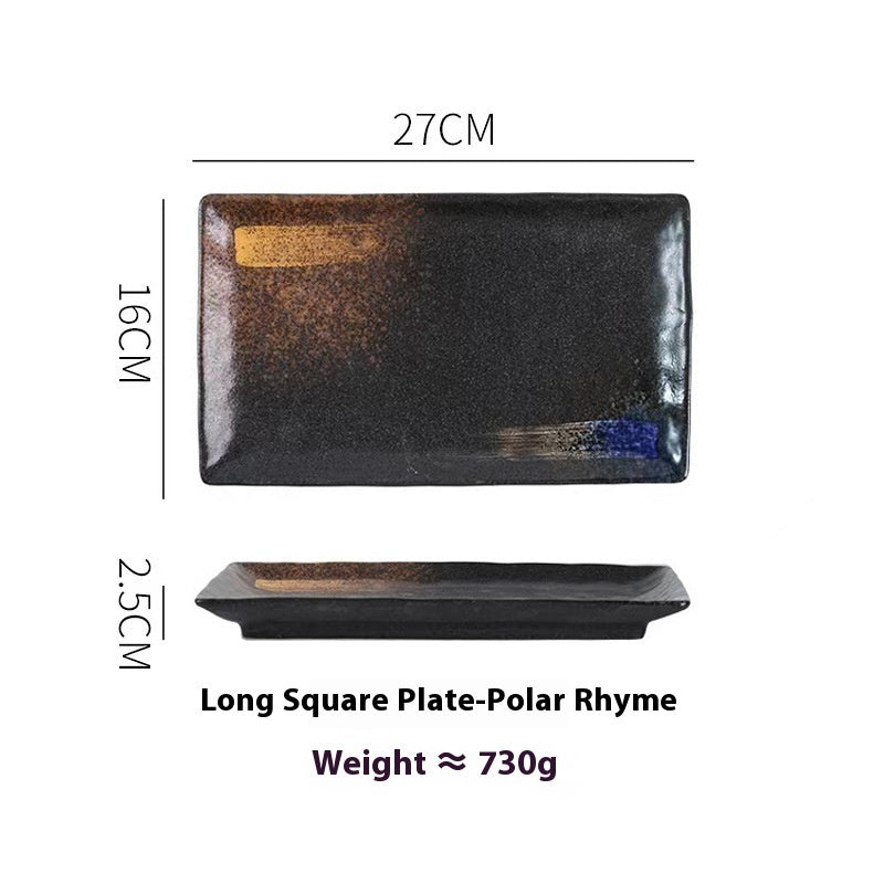 Japanese Style Ceramic Plate Rectangular Sushi Plate Plate Dish Household Hotel Tableware - Walfos® Kitchenware