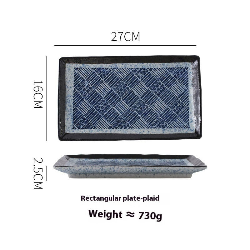 Japanese Style Ceramic Plate Rectangular Sushi Plate Plate Dish Household Hotel Tableware - Walfos® Kitchenware