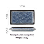 Japanese Style Ceramic Plate Rectangular Sushi Plate Plate Dish Household Hotel Tableware - Walfos® Kitchenware