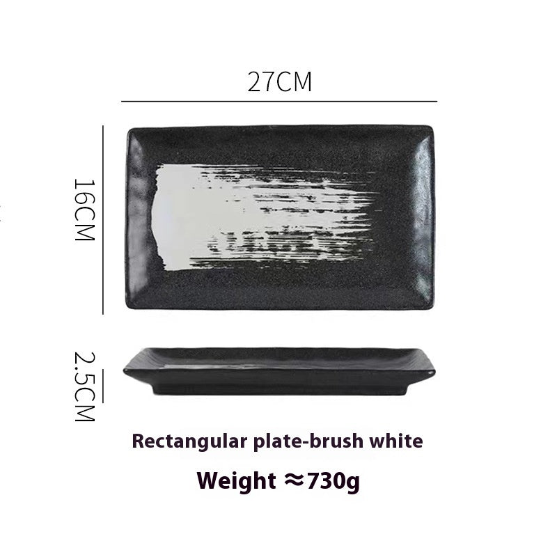Japanese Style Ceramic Plate Rectangular Sushi Plate Plate Dish Household Hotel Tableware - Walfos® Kitchenware