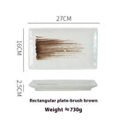 Japanese Style Ceramic Plate Rectangular Sushi Plate Plate Dish Household Hotel Tableware - Walfos® Kitchenware