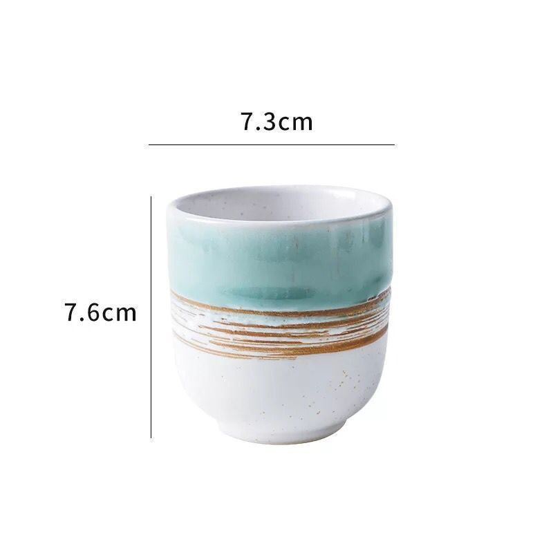Japanese Style Ceramic Tea Cups Coffee Cups Kiln Pigmented Mugs Creativity Office Teacup Retro Drinkware - Walfos® Kitchenware
