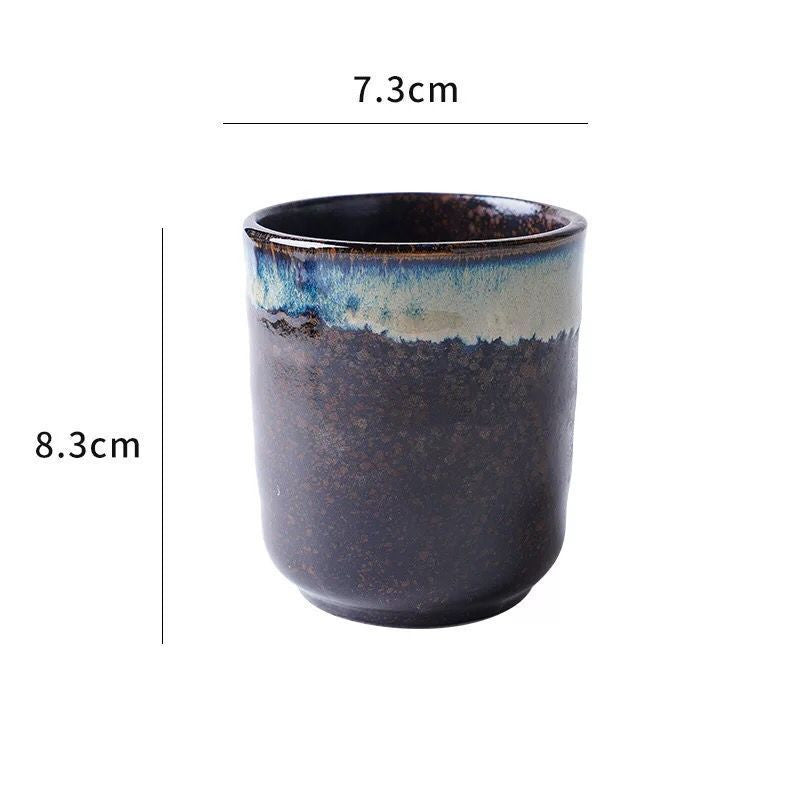 Japanese Style Ceramic Tea Cups Coffee Cups Kiln Pigmented Mugs Creativity Office Teacup Retro Drinkware - Walfos® Kitchenware
