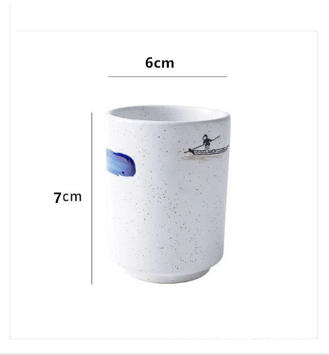 Japanese Style Ceramic Tea Cups Coffee Cups Kiln Pigmented Mugs Creativity Office Teacup Retro Drinkware - Walfos® Kitchenware