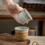 Japanese Style Coarse Pottery Cup Retro Hand Made Tea Cup Gradient Color Cup - Walfos® Kitchenware