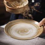 Japanese Style Coarse Pottery Plate Household Plate Steak - Walfos® Kitchenware