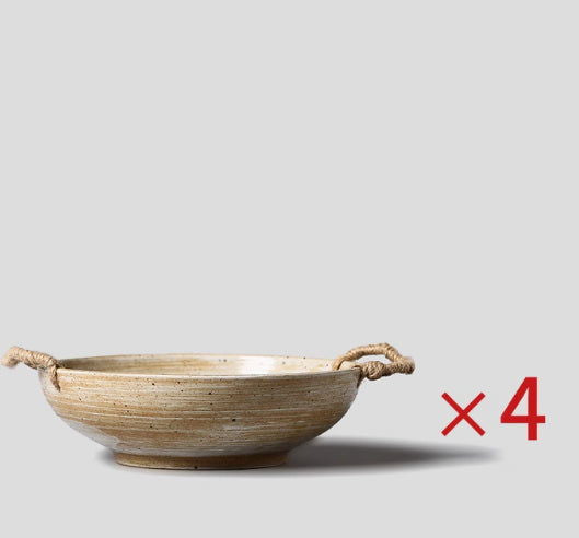 Japanese Style Coarse Pottery Rice Bowl Household Noodle Bowl Soup Bowl - Walfos® Kitchenware
