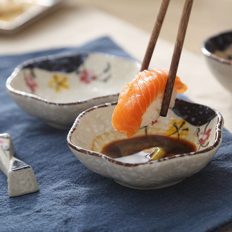 Japanese Style Fashion Hand Painted Ceramic Sauce Dish - Walfos® Kitchenware