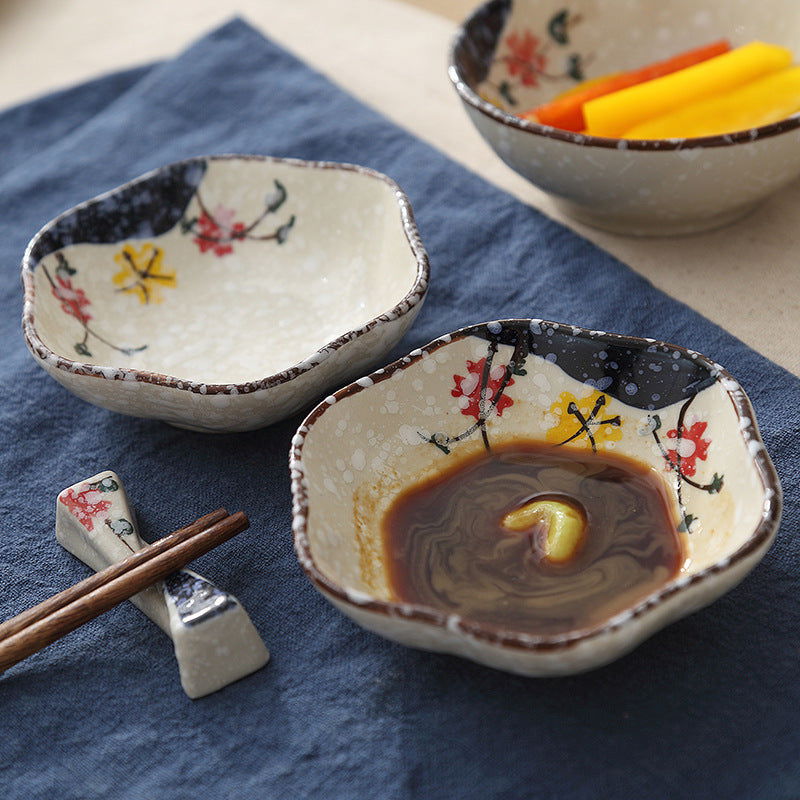 Japanese Style Fashion Hand Painted Ceramic Sauce Dish - Walfos® Kitchenware