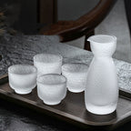 Japanese Style Frosted Sake Jug Set Glass Drinking Utensils - Walfos® Kitchenware