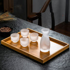 Japanese Style Frosted Sake Jug Set Glass Drinking Utensils - Walfos® Kitchenware