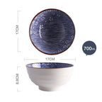 Japanese Style Hand-painted Ceramic Tableware Rice Bowl Soup Bowl Noodle Bowl Plate - Walfos® Kitchenware