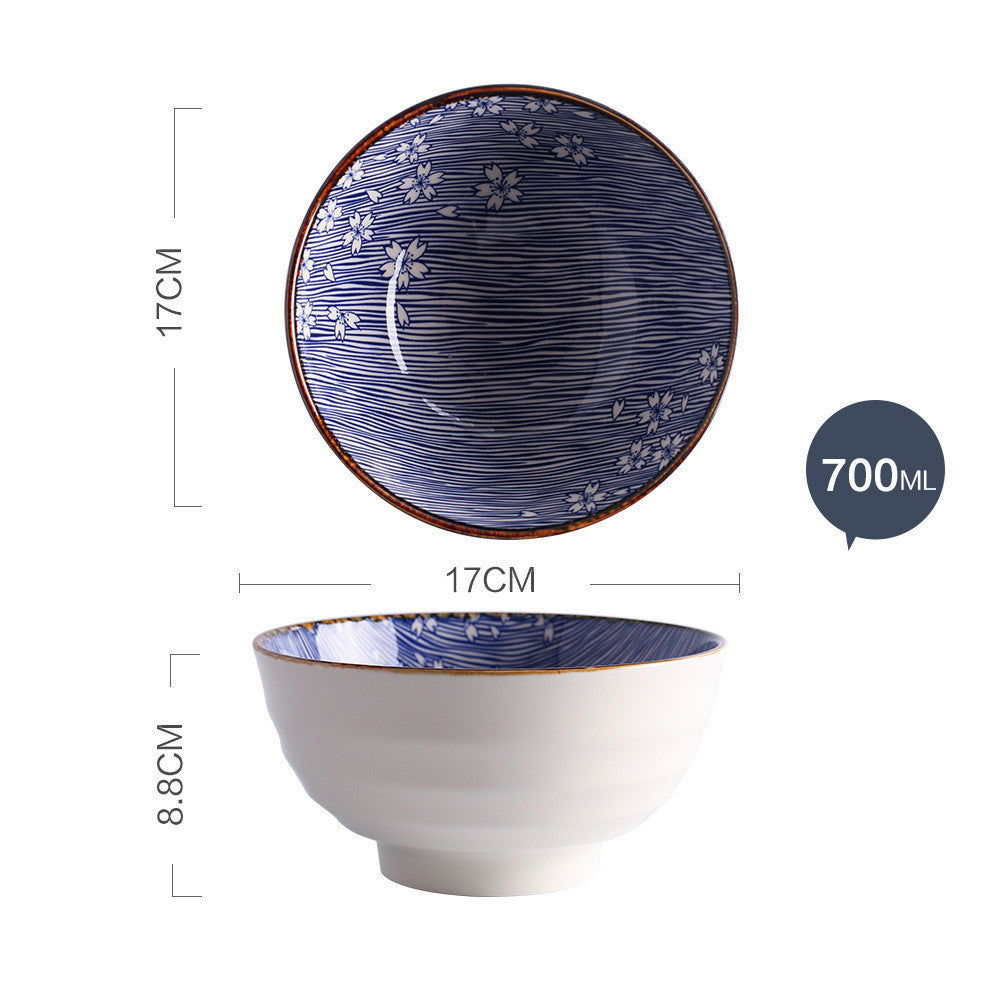 Japanese Style Hand-painted Ceramic Tableware Rice Bowl Soup Bowl Noodle Bowl Plate - Walfos® Kitchenware