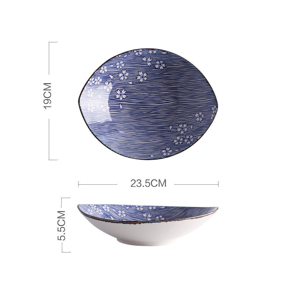 Japanese Style Hand-painted Ceramic Tableware Rice Bowl Soup Bowl Noodle Bowl Plate - Walfos® Kitchenware