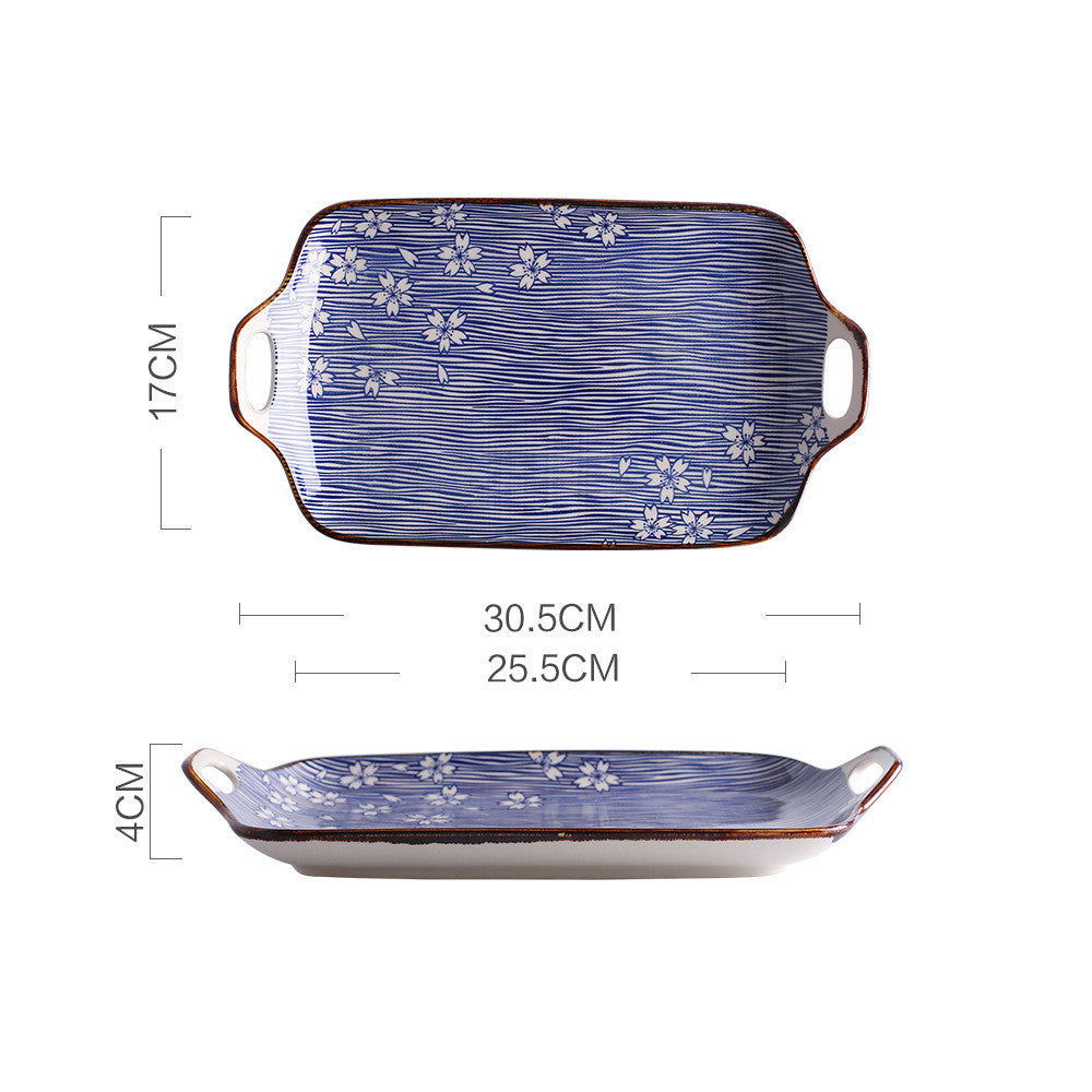 Japanese Style Hand-painted Ceramic Tableware Rice Bowl Soup Bowl Noodle Bowl Plate - Walfos® Kitchenware