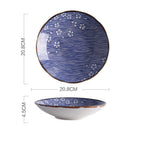 Japanese Style Hand-painted Ceramic Tableware Rice Bowl Soup Bowl Noodle Bowl Plate - Walfos® Kitchenware