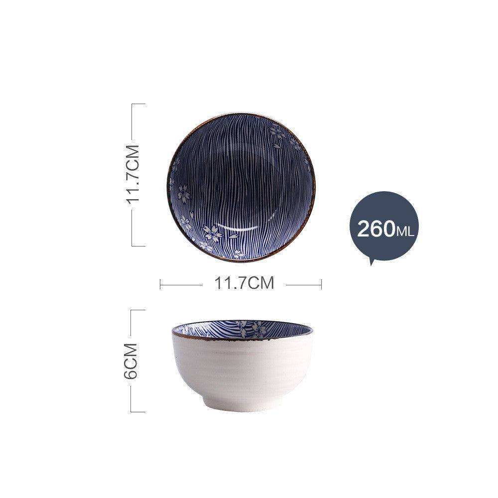Japanese Style Hand-painted Ceramic Tableware Rice Bowl Soup Bowl Noodle Bowl Plate - Walfos® Kitchenware