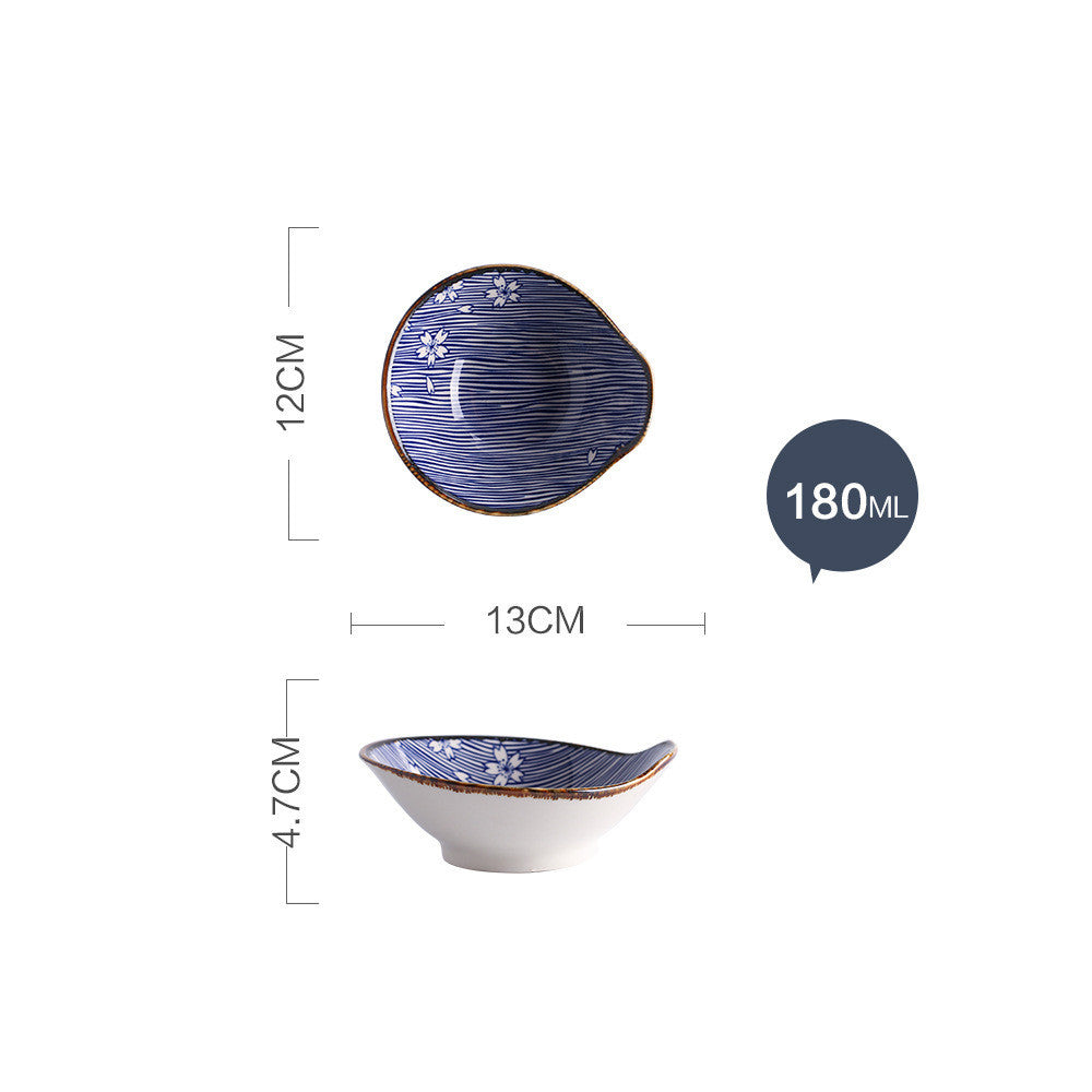 Japanese Style Hand-painted Ceramic Tableware Rice Bowl Soup Bowl Noodle Bowl Plate - Walfos® Kitchenware