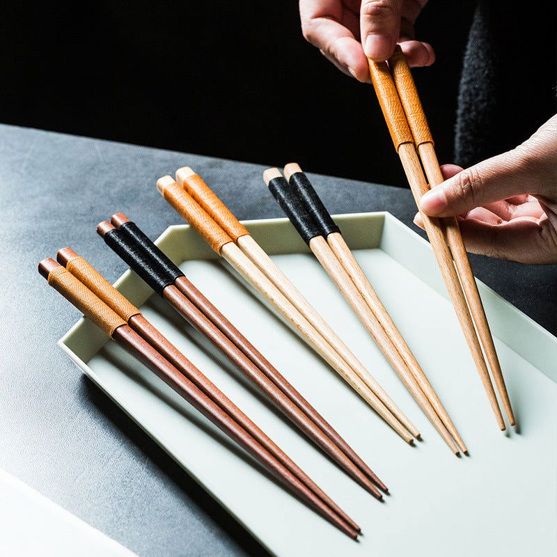 Japanese Style Pointed Mahogany Chopsticks - Walfos® Kitchenware