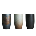 Japanese Style Retro Stoneware Large Straight Mouth Office Tea Cup - Walfos® Kitchenware