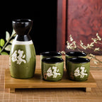 Japanese Style Sake Bottle Hand-painted One Pot Of Four Cup Set - Walfos® Kitchenware