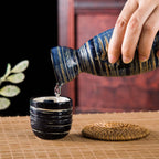 Japanese Style Sake Bottle Hand-painted One Pot Of Four Cup Set - Walfos® Kitchenware