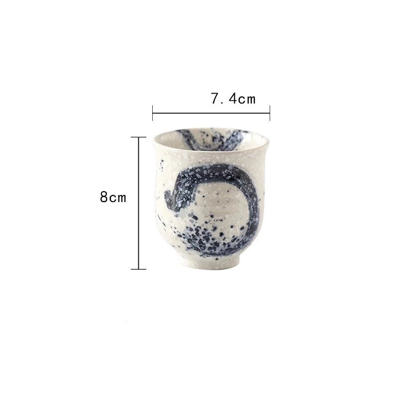 Japanese Style Tea Cup Water Cup Coffee Cup Stoneware Ceramic Hand Painted - Walfos® Kitchenware