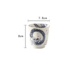Japanese Style Tea Cup Water Cup Coffee Cup Stoneware Ceramic Hand Painted - Walfos® Kitchenware