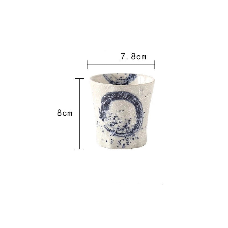 Japanese Style Tea Cup Water Cup Coffee Cup Stoneware Ceramic Hand Painted - Walfos® Kitchenware