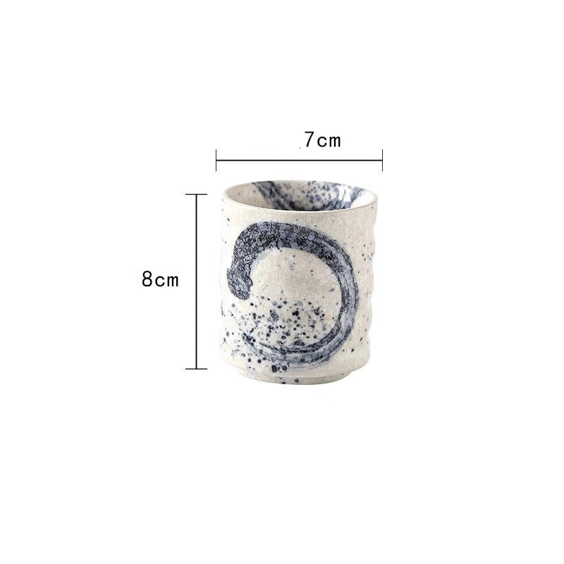 Japanese Style Tea Cup Water Cup Coffee Cup Stoneware Ceramic Hand Painted - Walfos® Kitchenware