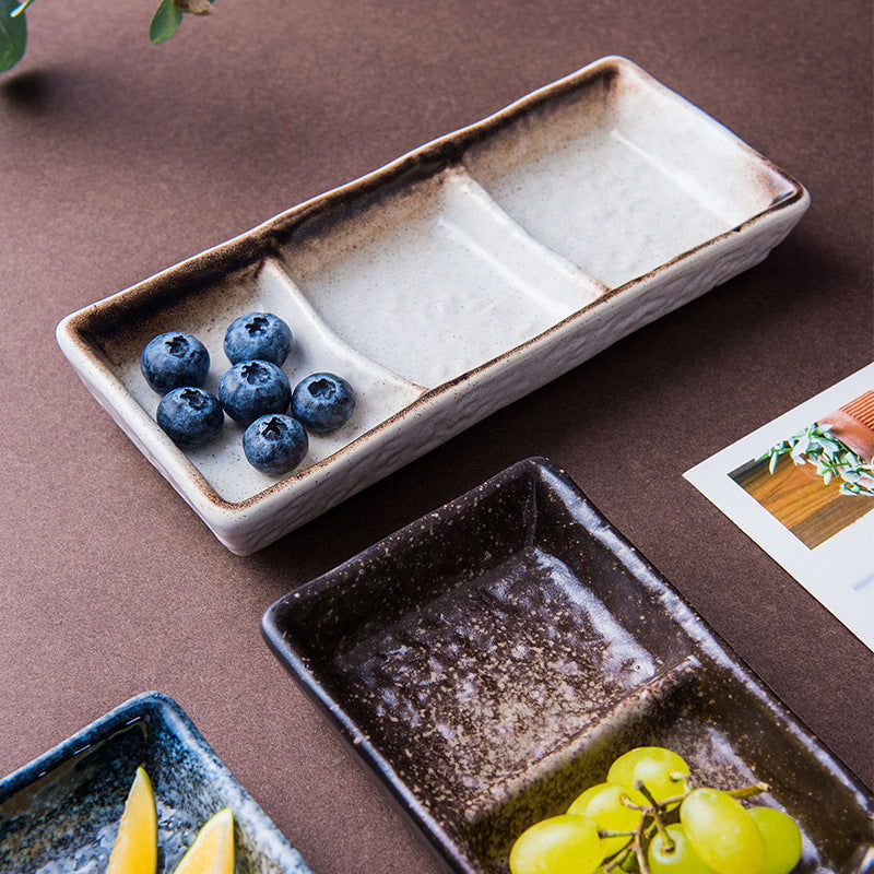 Japanese Style Three Grid Sauce Dish Japanese Style - Walfos® Kitchenware