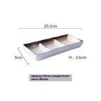 Japanese Style Three Grid Sauce Dish Japanese Style - Walfos® Kitchenware