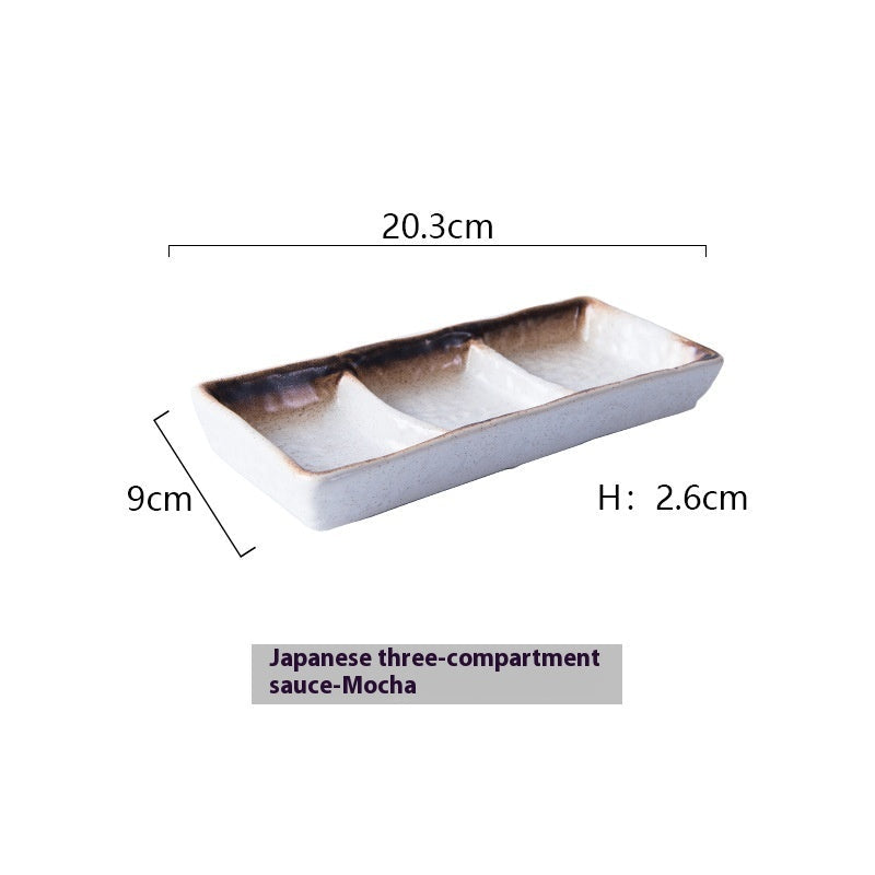 Japanese Style Three Grid Sauce Dish Japanese Style - Walfos® Kitchenware