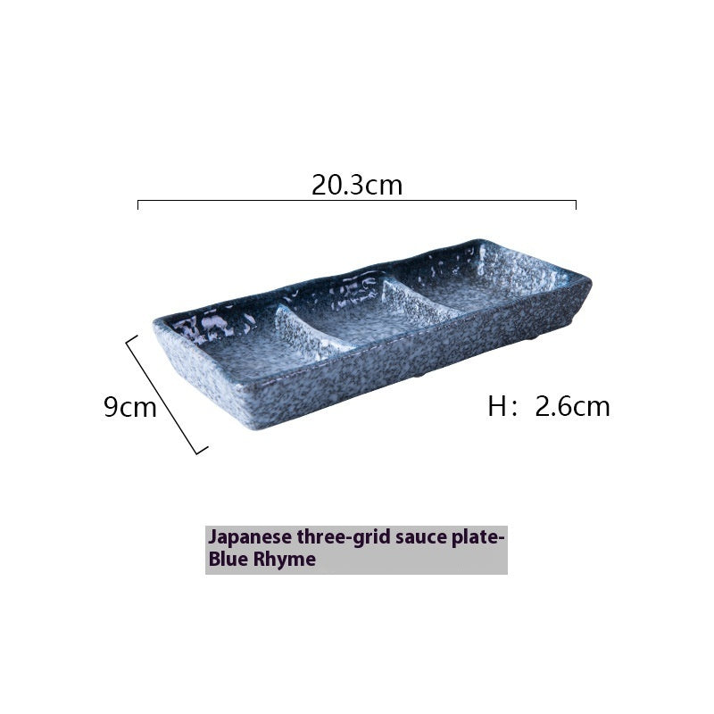 Japanese Style Three Grid Sauce Dish Japanese Style - Walfos® Kitchenware