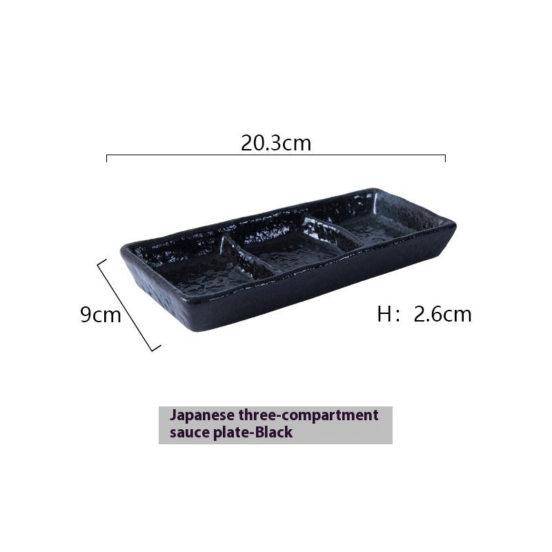 Japanese Style Three Grid Sauce Dish Japanese Style - Walfos® Kitchenware