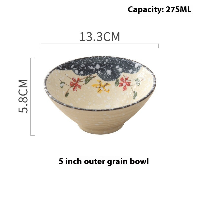 Japanese Style Underglaze Porcelain Hand Painted Trumpet Bowl Big Bowl - Walfos® Kitchenware