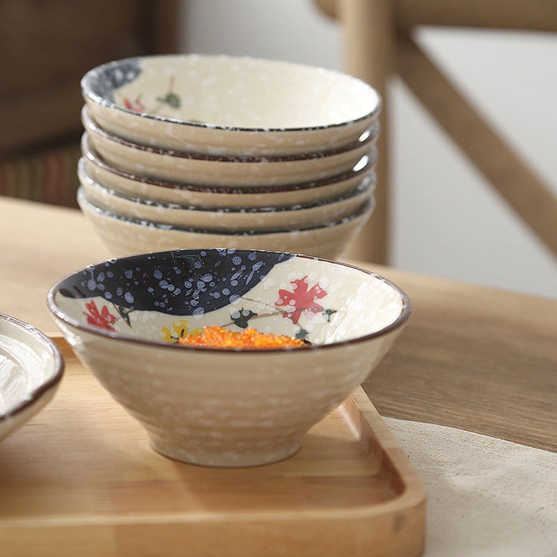Japanese Style Underglaze Porcelain Hand Painted Trumpet Bowl Big Bowl - Walfos® Kitchenware