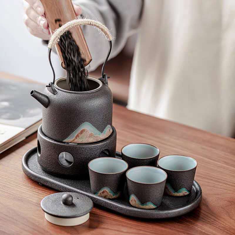 Japanese Style Warm Tea Stove Pot Ceramic Tea Set - Walfos® Kitchenware