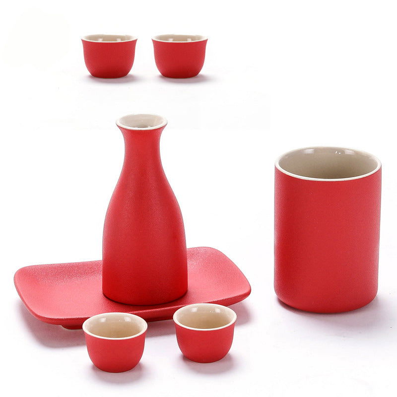 Japanese Style Wine-warmer Sake Set Gift Set Small Wine Pot Ceramic Restaurant Wine Set Ceramic - Walfos® Kitchenware