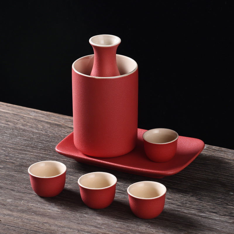 Japanese Style Wine-warmer Sake Set Gift Set Small Wine Pot Ceramic Restaurant Wine Set Ceramic - Walfos® Kitchenware