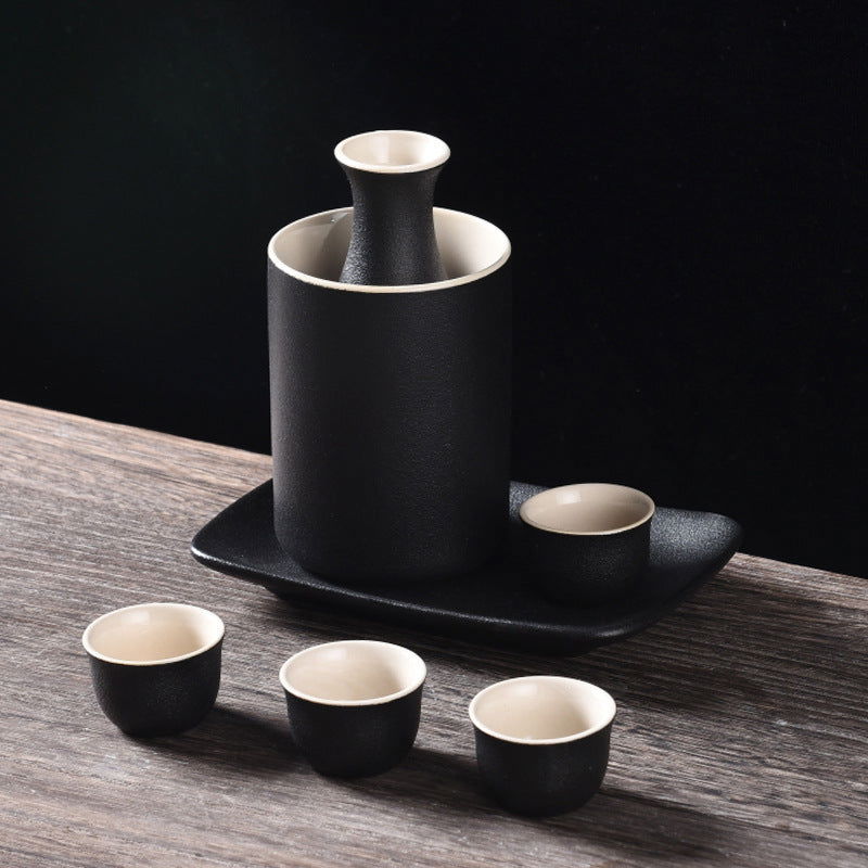 Japanese Style Wine-warmer Sake Set Gift Set Small Wine Pot Ceramic Restaurant Wine Set Ceramic - Walfos® Kitchenware
